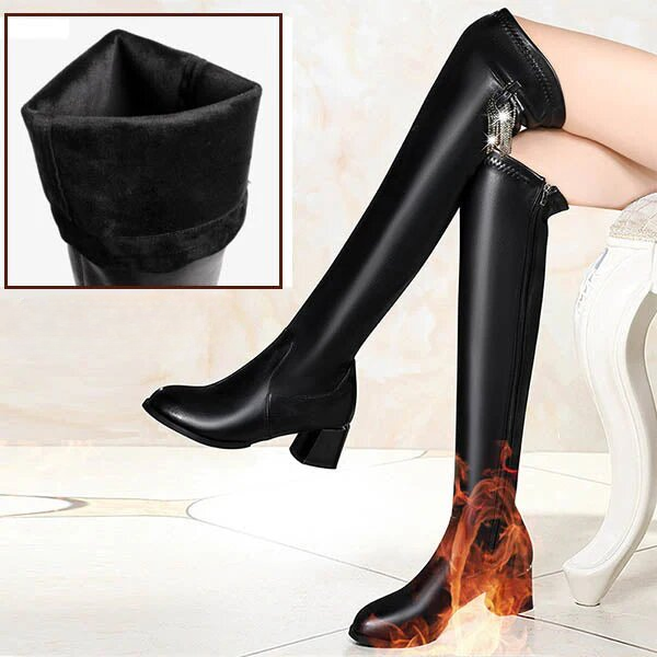 Bottes Cuissardes Cuir & Laine