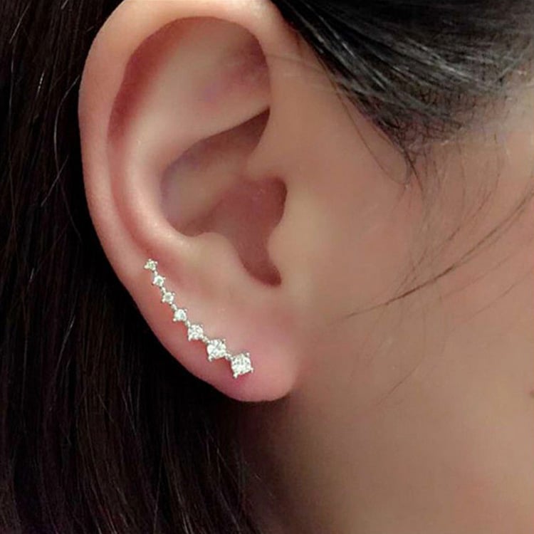 Boucles d'oreilles diamant étoilées