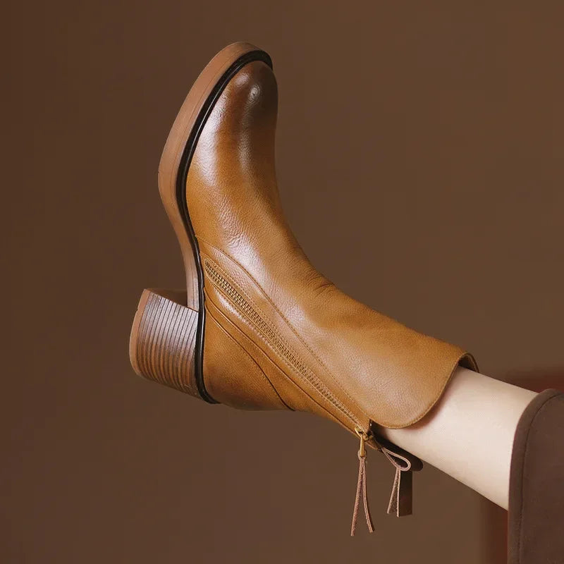 Bottines Cuir Élégantes