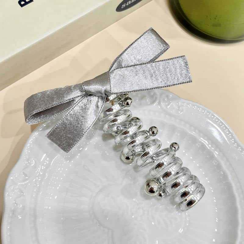 Élastiques cheveux spirale argent
