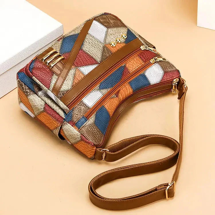 Sac à Bandoulière Cuir Multicolore