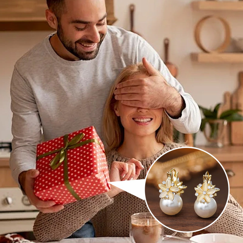Boucles d'oreilles perles fleuries