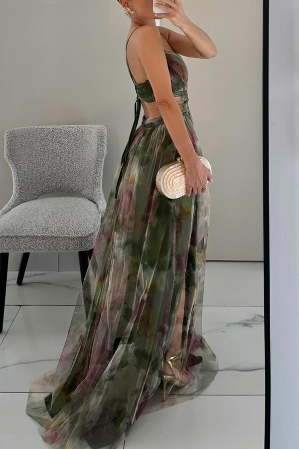 Robe Carola Ravissante maxi à imprimé floral