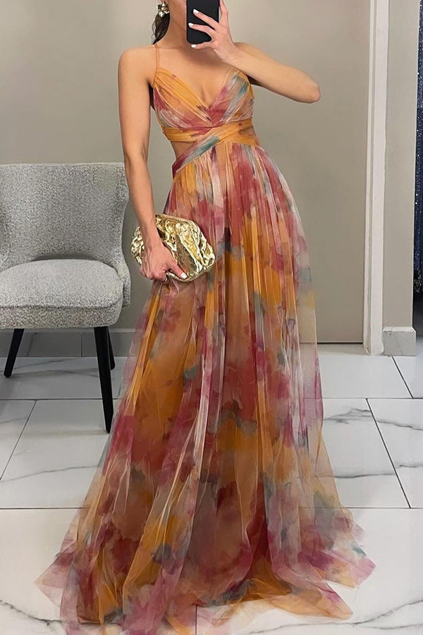 Robe Carola Ravissante maxi à imprimé floral
