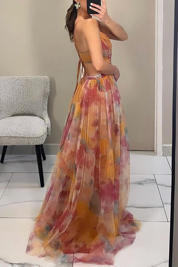 Robe Carola Ravissante maxi à imprimé floral