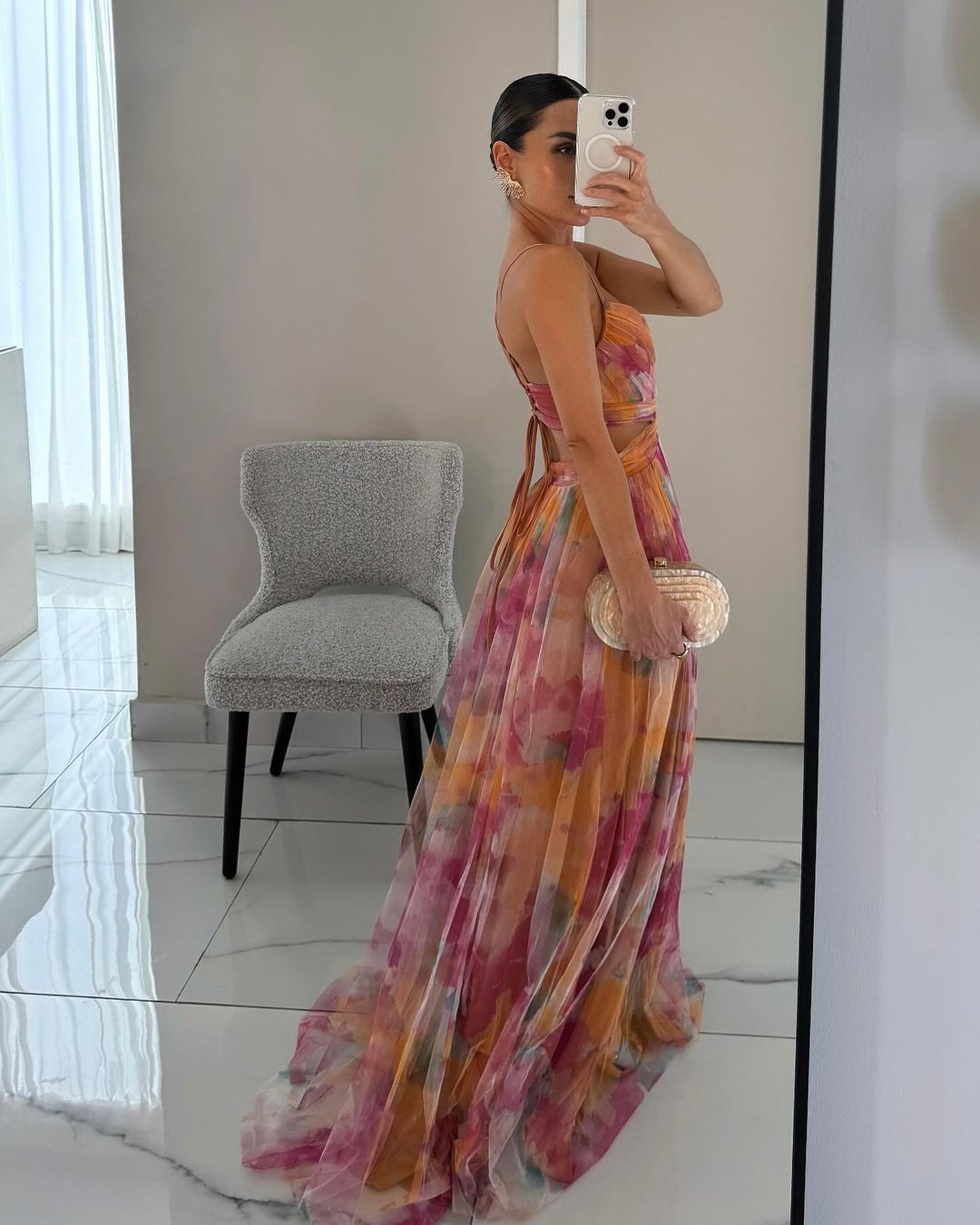 Robe Carola Ravissante maxi à imprimé floral