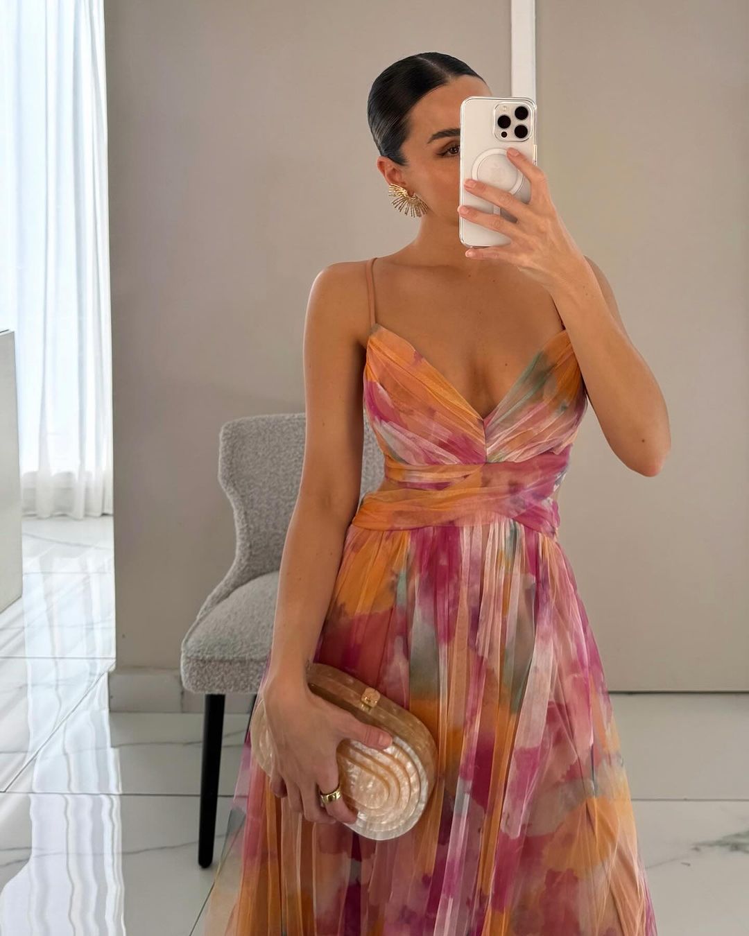 Robe Carola Ravissante maxi à imprimé floral