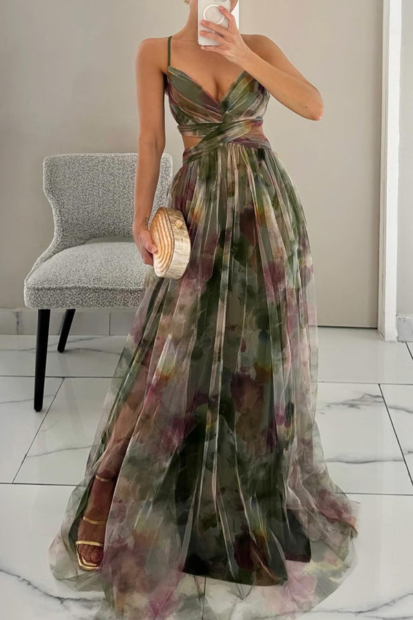 Robe Carola Ravissante maxi à imprimé floral