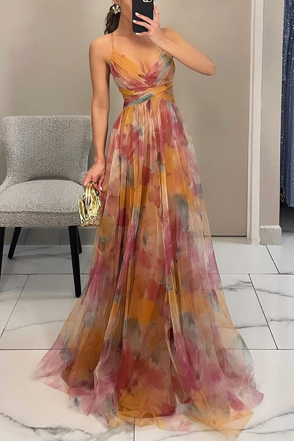 Robe Carola Ravissante maxi à imprimé floral
