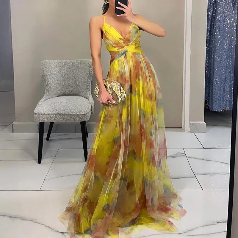 Robe Carola Ravissante maxi à imprimé floral