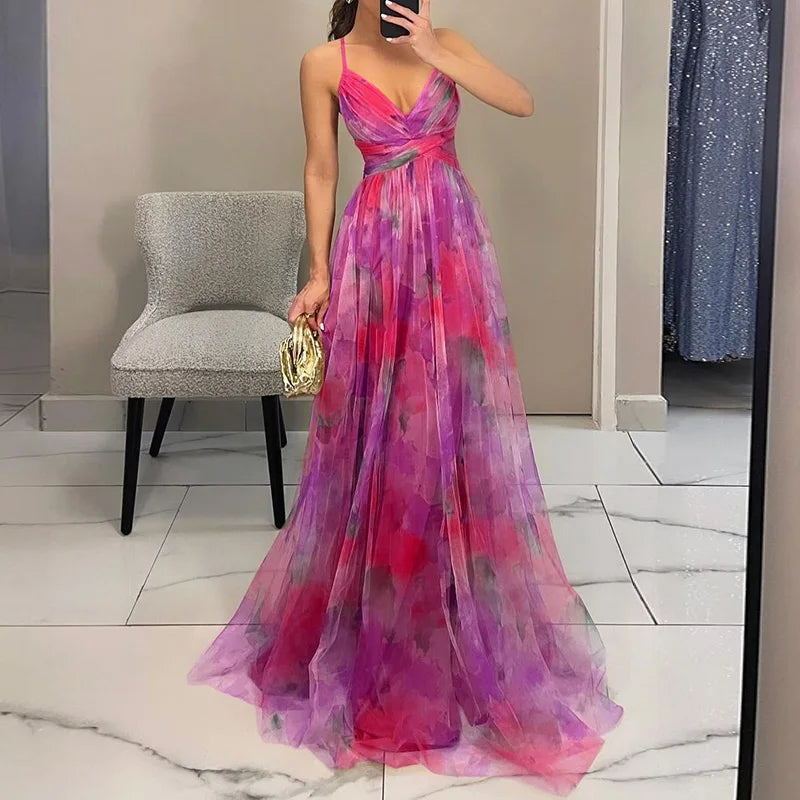 Robe Carola Ravissante maxi à imprimé floral