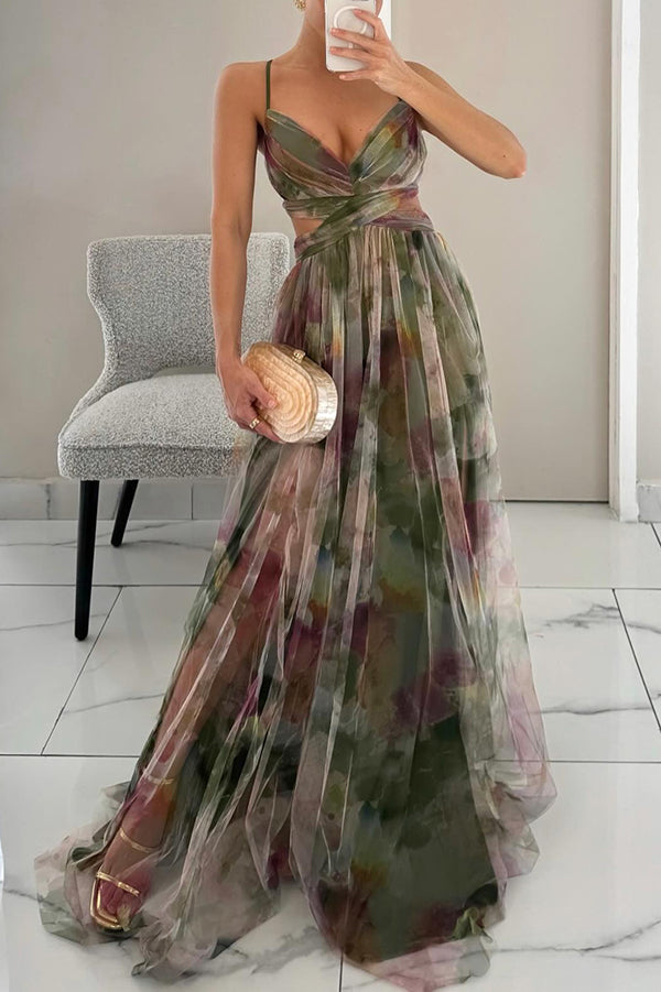 Robe Carola Ravissante maxi à imprimé floral